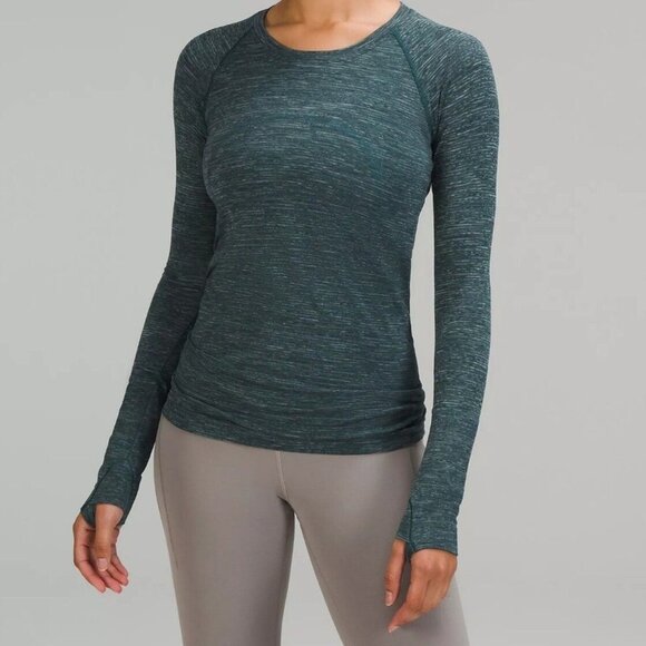 EUC Lululemon Swiftly Tech 2.0 LS Top, Wee Are From Space Green Jasper, Size 8 - Picture 1 of 10